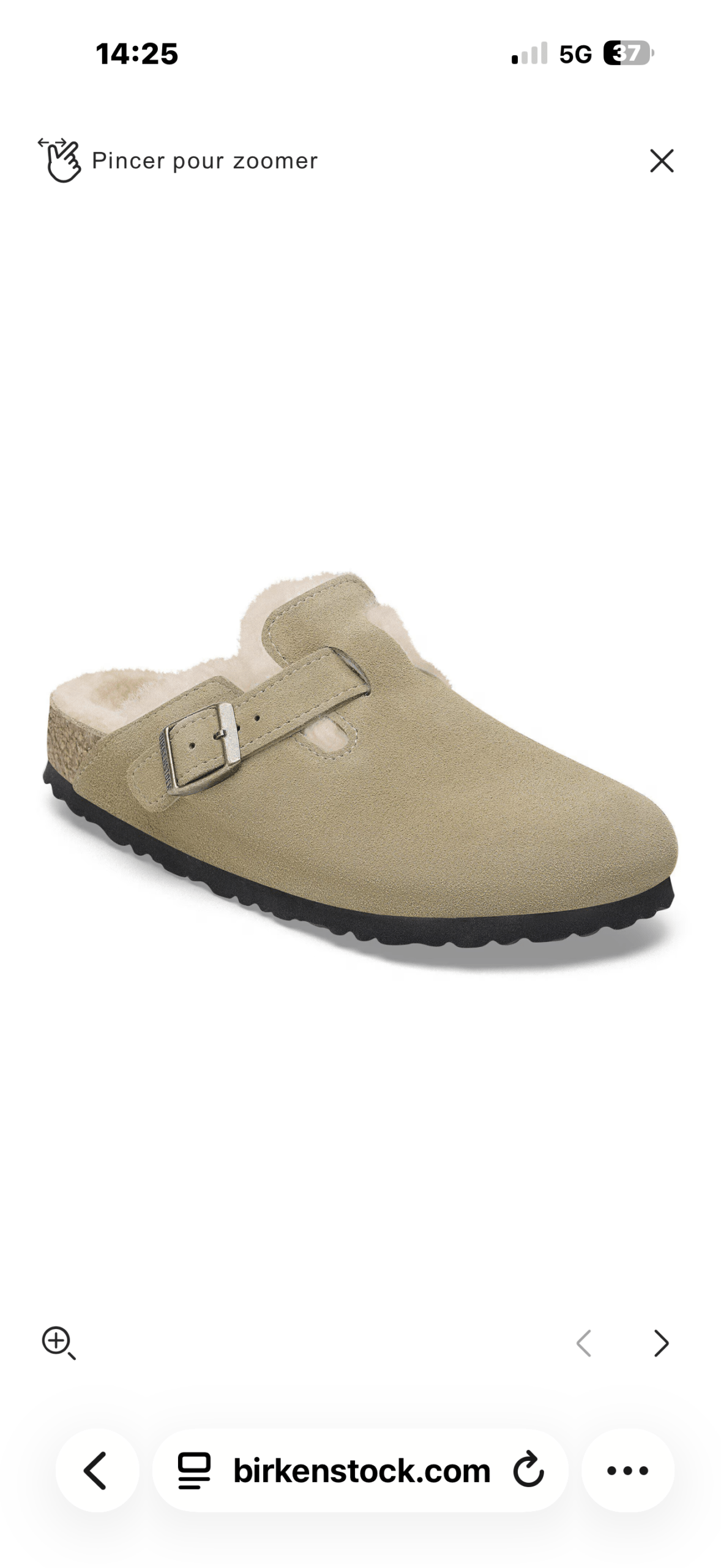 BIRKENSTOCK BOSTON SHEARLING 102 taupe