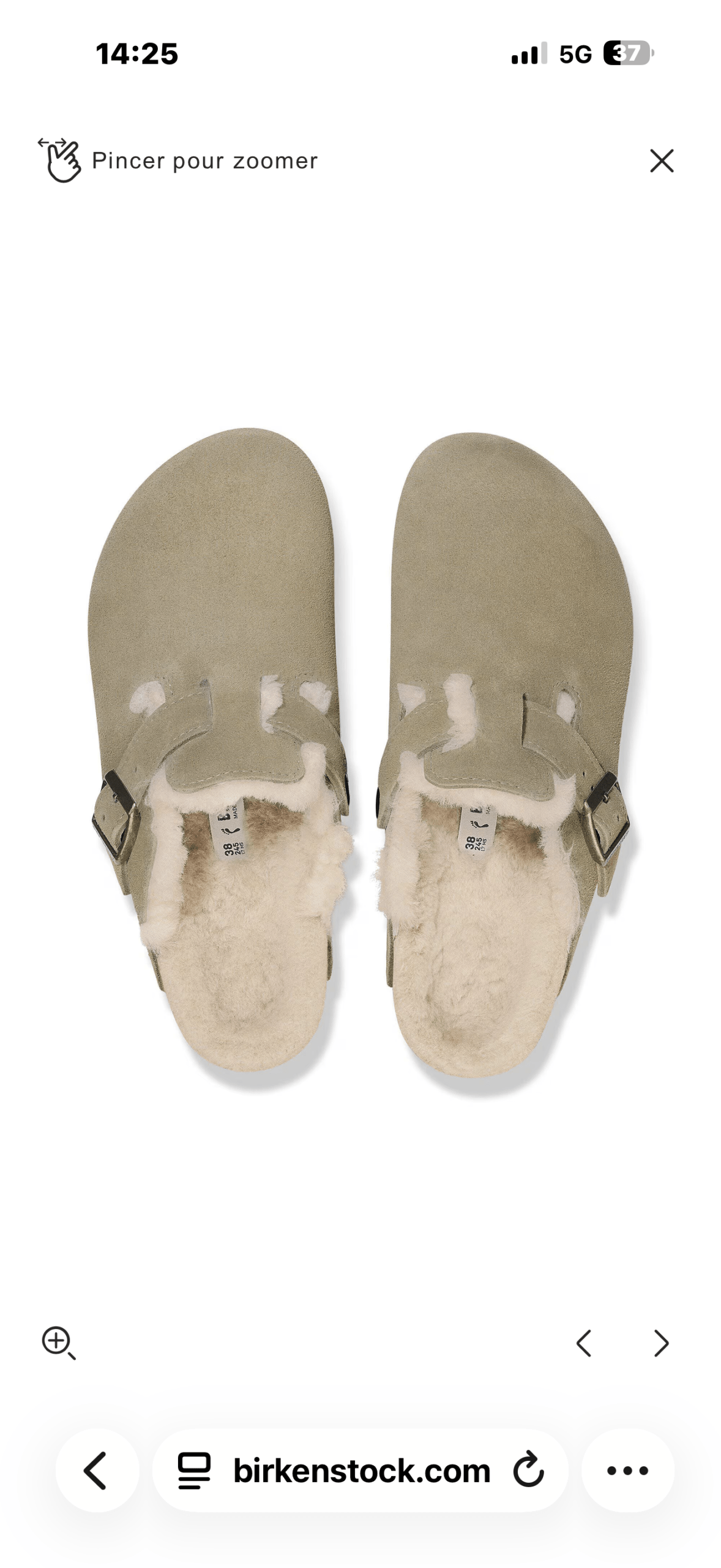 BIRKENSTOCK BOSTON SHEARLING 102 taupe